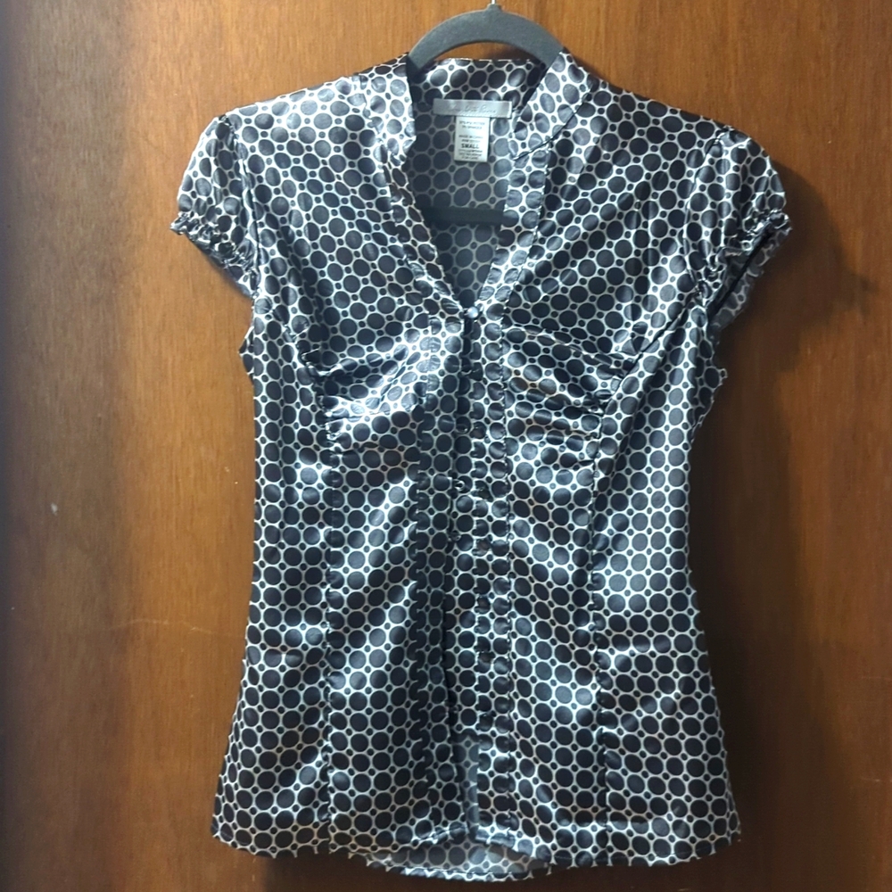 Charlotte Russe Gray & White Top